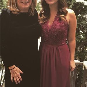 Wine Hayley Paige bridesmaid dress